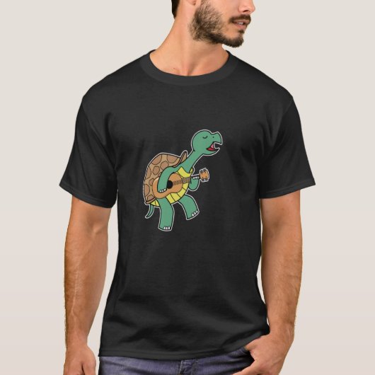 Schildpad die gitaar speelt t-shirt (Voorkant)
