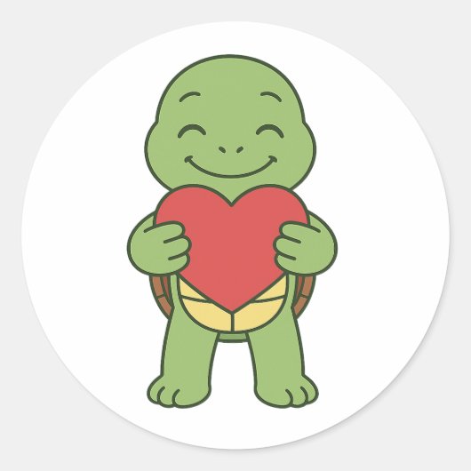 Schildpad die hart vasthoudt  ronde sticker (Voorkant)