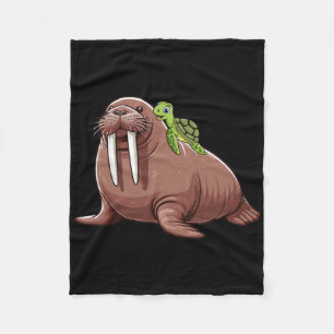 Schildpad die op Walrus Kostuum Zeedier Liefhebber Fleece Deken