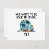 schildpad die terug naar school wil briefkaart (Voorkant / Achterkant)