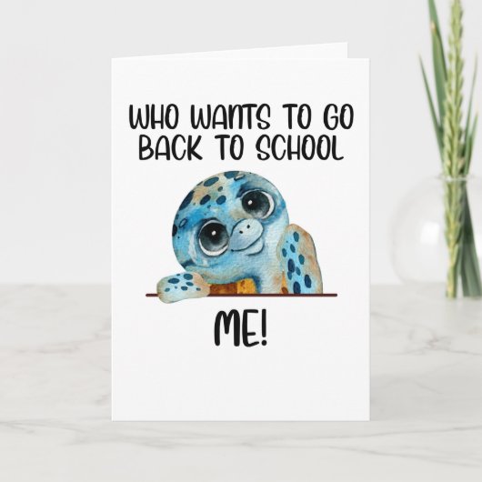 schildpad die terug naar school wil kaart (Voorkant)