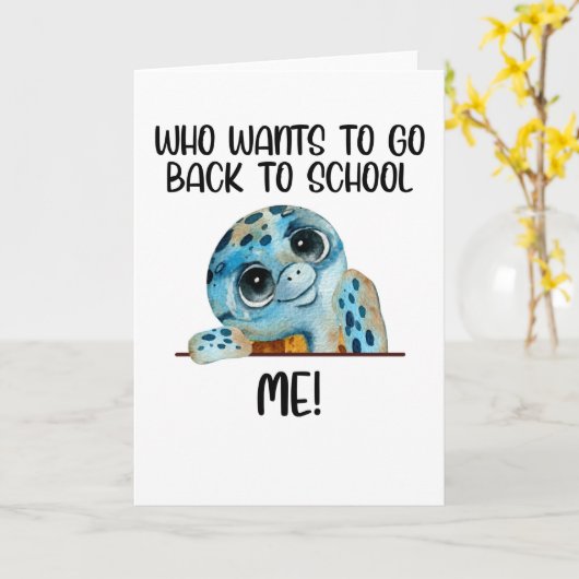 schildpad die terug naar school wil kaart (Gele Bloem)