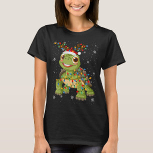 Schildpad Dier Kerstman Hoed Lelijke Kerstboom Lic T-shirt