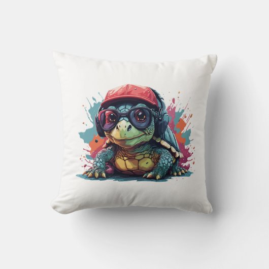 schildpad dier kunst Ik cool schattige schildpad K Kussen (Voorkant)