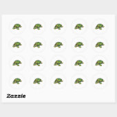 Schildpad Dier Schildpad Groen Ronde Sticker (Vel)