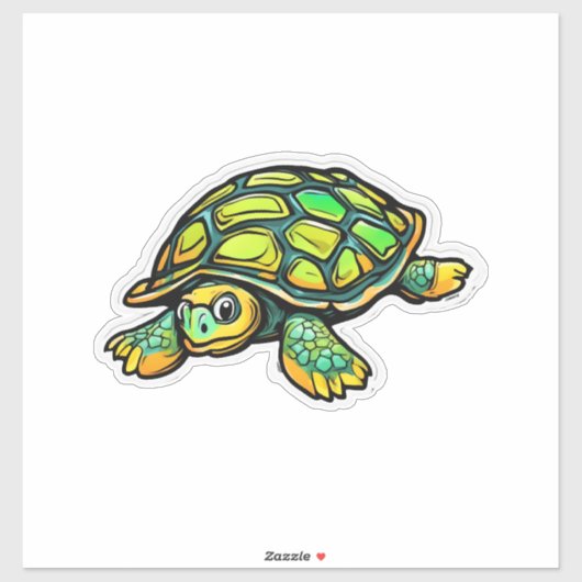 Schildpad Dier Schildpad Groen Sticker (Vel)