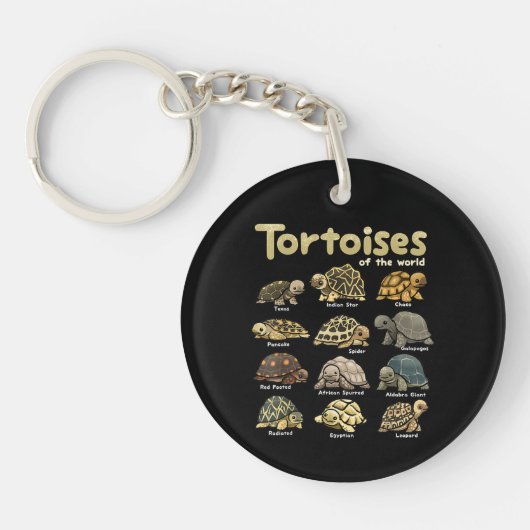 Schildpad Dieren van de Wereld Schattig Reptiel Sc Sleutelhanger (Voorkant)