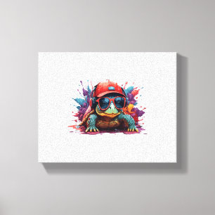 schildpad dierlijke kunst Ik cool schattig schildp Canvas Afdruk