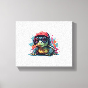 schildpad dierlijke kunst Ik cool schattig schildp Canvas Afdruk