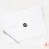 schildpad dierlijke kunst Ik cool schattig schildp Hart Sticker (Envelop)