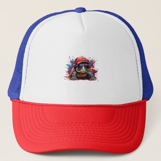 schildpad dierlijke kunst Ik cool schattig schildp Trucker Pet (Voorkant)