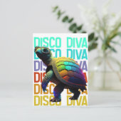 Schildpad Disco Diva Briefkaart (Staand voorkant)