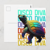 Schildpad Disco Diva Briefkaart (Voorkant / Achterkant)