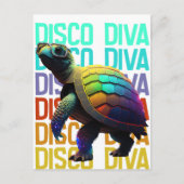 Schildpad Disco Diva Briefkaart (Voorkant)