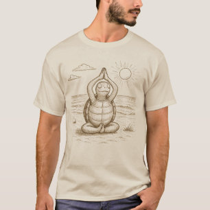 Schildpad doet yoga op het strand Kalme Zonnige Vi T-shirt