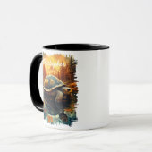 Schildpad door herfst Forest Lake Reflection Mok (Voorkant links)