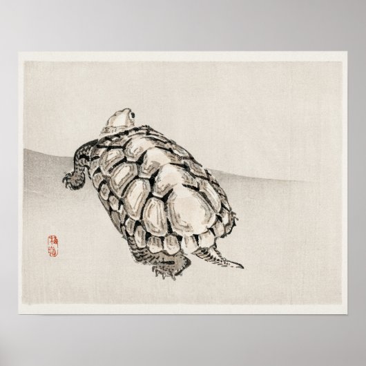 Schildpad door Kono Bairei (1844-1895) Poster (Voorkant)