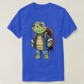 Schildpad draagt rugzak t-shirt (Design voorkant)