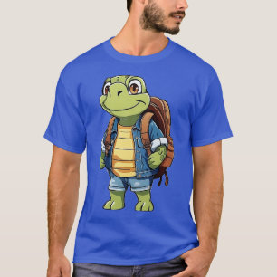 Schildpad draagt rugzak t-shirt