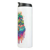 Schildpad drijft in vloeibare tuin. thermosbeker (Geroteerd rechts)