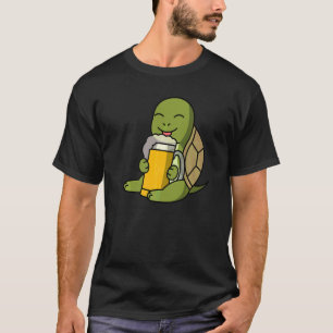 Schildpad Drinkende Bier Huisdier T-shirt