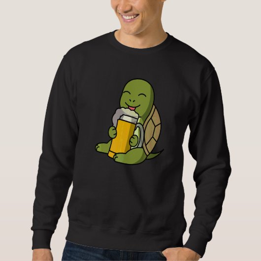 Schildpad Drinkende Bier Huisdier Trui (Voorkant)