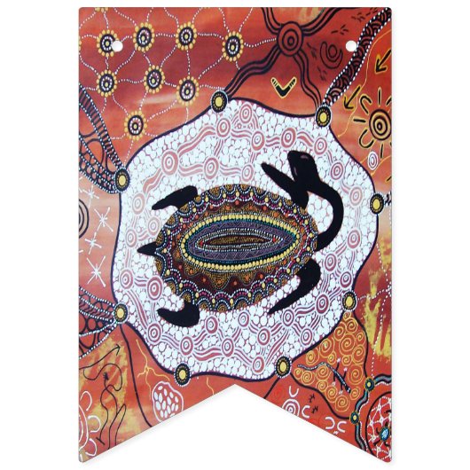 Schildpad dromen Aboriginal Art Bunting Vlaggetjes (Tweede vlag)