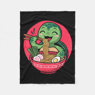 Schildpad eet Ramen Kawaii Schildpad Japanse Kawai Fleece Deken