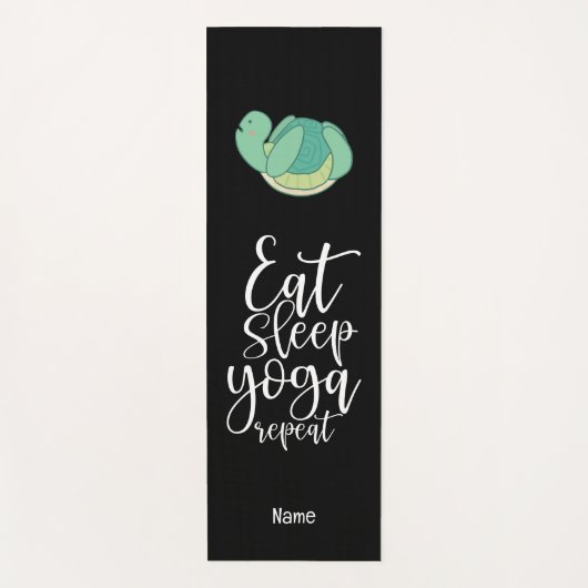 Schildpad eet slaap yoga herhaal voor dierenvriend yogamat (Voorkant)