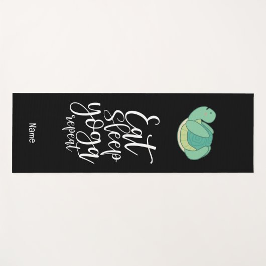 Schildpad eet slaap yoga herhaal voor dierenvriend yogamat (Voorkant (horizontaal))