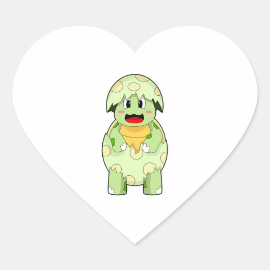 Schildpad Eicel shell Hart Sticker (Voorkant)