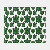 Schildpad en bladerenpatroon  fleece deken (Voorkant (Horizontaal))