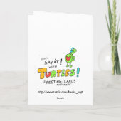 Schildpad en bloem verjaardagskaart kaart (Achterkant)