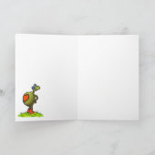 Schildpad en bloem verjaardagskaart kaart (Binnen)