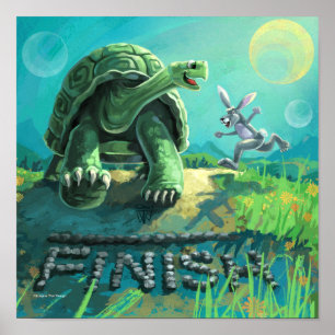 Schildpad en de Haas Kunst Poster