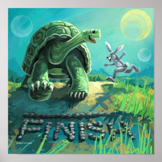 Schildpad en de Haas Kunst Poster (Voorkant)