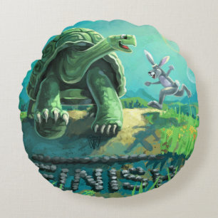 Schildpad en de Haas Kunst Rond Kussen