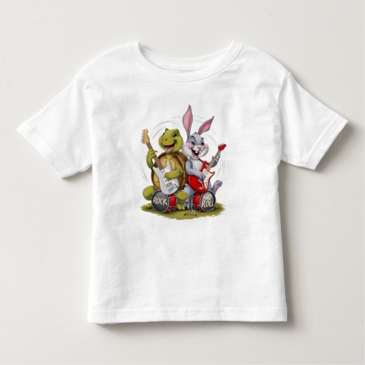 Schildpad en de Hare Rock And Roll Kinder Shirts (Voorkant)
