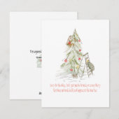 Schildpad en eekhoorn met een kerstboom die te laa feestdagenkaart (Voorkant / Achterkant)