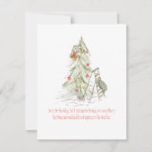 Schildpad en eekhoorn met een late kerstboom feestdagenkaart (Voorkant)