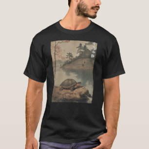 Schildpad en Kersenbloesem boom Japanse Houtblok T-shirt