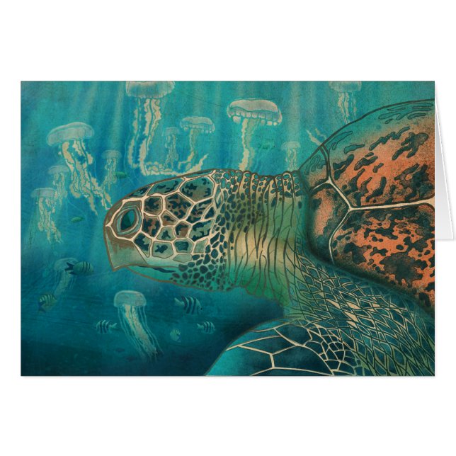Schildpad en kwallen (Voorkant Horizontaal)