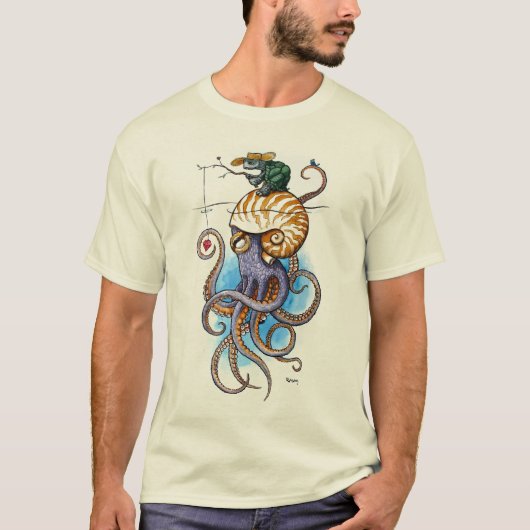 schildpad en octopus t-shirt (Voorkant)