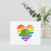 Schildpad en regenboogkunst briefkaart (Staand voorkant)
