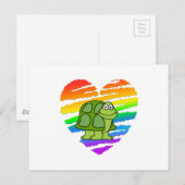 Schildpad en regenboogkunst briefkaart (Voorkant / Achterkant)