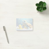 Schildpad en rubber eend in bad gedempt post-it® notes (Kantoor)