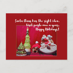 Schildpad en Sinterklaas schattig kerstcitaat Briefkaart