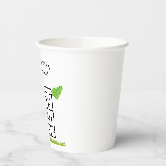 Schildpad en sla, verjaardagsdoolhof papieren beke papieren bekers (Links)