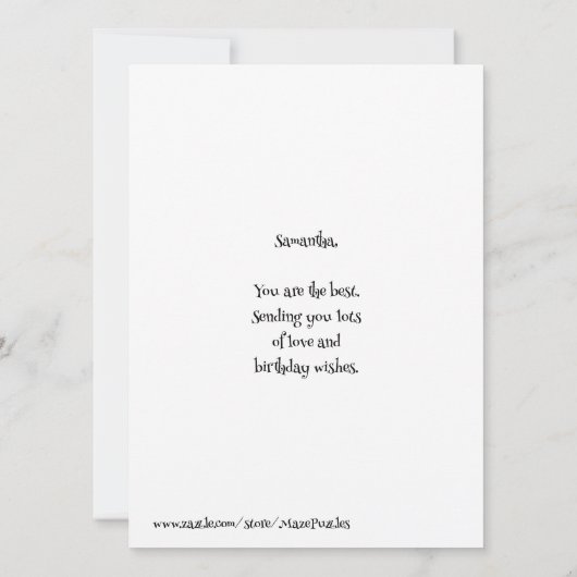 Schildpad en sla, verjaardagskaarten (Achterkant)