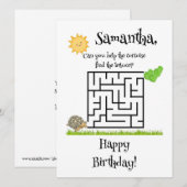 Schildpad en sla, verjaardagskaarten (Voorkant / Achterkant)